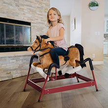 Load image into Gallery viewer, Qaba Durable Kids Plush Spring Style Horse Bouncing Rocker Toy with Realistic Sounds

