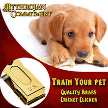 Load image into Gallery viewer, Mythrojan Brass and Steel Pet Training Clicker Puppy Dog Training Cricket Clicker U.S. Engraved WII Military Gear Metal Clicker
