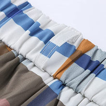 Load image into Gallery viewer, BEUU Plaid Pencil Pants for Mens, Striped Patchwork Skinny Flat-Front Business Casual Trousers Office Work Pants Sports Suits Workout Gym Fitness Slim Fit Muscle Exercise Active Bib Snowboard
