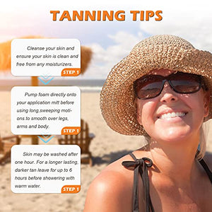Self Tanner Mousse Kit, Self Tanning Lotion with Bronzer, Organic Sunless Tanner, Self Tanning Mitts, Back Lotion Applicator, Face Mitt and Kabuki Brush