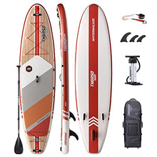 Load image into Gallery viewer, THURSO SURF Inflatable Stand Up Paddle Board All-Around SUP Waterwalker 132 11'×32''×6'' Deluxe Package | Carbon Shaft Paddle | Roller Backpack | Dual Chamber Pump | Coiled Leash (Crimson)
