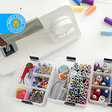 Load image into Gallery viewer, Bins &amp; Things Stackable Storage Container with 18 Adjustable Compartments - Clear - Craft Storage / Craft Organizers and Storage - Bead Organizer Box / Art Supply Organizer
