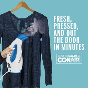 Conair GS27CS Complete Steam Hand Held Fabric Steamer with CordReel, White
