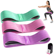 Load image into Gallery viewer, FRETREE Resistance Bands for Legs and Butt - Non Slip Elastic Exercise Bands Set for Stretching, Strength Training, Physical Therapy, Yoga, Home Equipment Workout Booty Bands for Women/Men (3 Packs)

