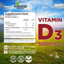 Load image into Gallery viewer, Vitamin D3 5000 IU 125mcg Gummies by New Age - 2 Pack - Support Immune Health - Non-GMO, Gluten-Free, Dairy-Free, No Gelatin - 120 Count
