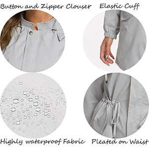 Besshopie Women's Lightweight Water-Resistant Raincoat Windbreaker Jacket with Hood
