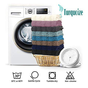 Turquoize Chenille Bath Rugs Shaggy Bathroom Rugs Non Slip Bath Mat for Bathroom 24 x 36 Dove Bath Rug for Bathroom Extra Soft and Absorbent Area Rug, 24"x 36", Turquoise Blue
