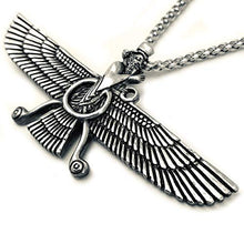 Load image into Gallery viewer, Asoodehdelan Xtra Large Sterling Silver Persian Farvahar Faravahar Necklace
