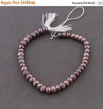 Load image into Gallery viewer, BEADS GEMSTONE 1 Strand Natural Chocolate Moonstone Silver Coated Faceted Rondelles - Roundle Beads 5mm-7mm 8 Inches Code-HIGH-5336
