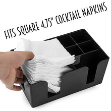 Load image into Gallery viewer, Bar Napkin &amp; Utensil Caddy - 6 Compartment Organizer for Holding Restaurant Beverage Supplies, Cocktail Napkins &amp; Accessories by Cocktailor
