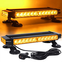 Load image into Gallery viewer, LINKITOM LED Strobe Flashing Light Bar -Double Side Amber 30 LED High Intensity Emergency Hazard Warning Lighting Bar/Beacon/with Magnetic and 16 ft Straight Cord for Car Trailer Roof Safety
