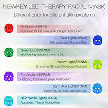 Load image into Gallery viewer, Led Face Mask, NEWKEY Led Light Therapy 7 Color Facial Skin Care Mask - with Clinically Proven Blue &amp; Red Light Treatment Acne Photon Mask - Korea PDT Technology for Acne Reduction/Skin Rejuvenation
