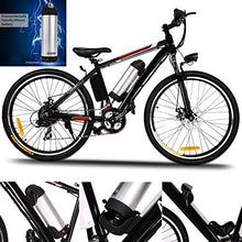 Load image into Gallery viewer, Hicient Electric Bike Electric Bicycle for Adult 26&#39;&#39; Electric Mountain Bike 250W Ebike 21 Speed Gear with Removable Lithium Battery and Battery Charger (Dark Black)

