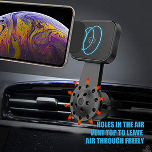 Magnetic Mount, WixGear Universal Air Vent Twist Hole Magnetic Phone Holder for Car, for All Cell Phones with Fast Swift-Snap Technology, Will Not Block Air Vent Flow - for Horizontal Vent