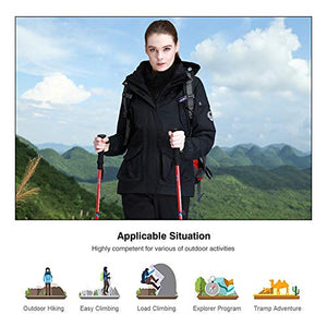 CAMEL CROWN Womens Waterproof Ski Jacket 3-in-1 Windbreaker Winter Coat Fleece Inner for Rain Snow Outdoor Hiking