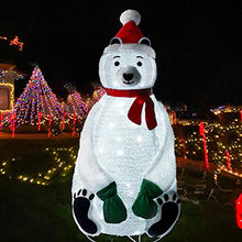 Load image into Gallery viewer, Lulu Home Christmas Collapsible Polar Bear Decoration, 6 Ft 200 LED Christmas Lighted Polar Bear Ornaments with Clear Lights, Plug-in Christmas Light Up Polar Bear Indoor Outdoor Yard Holiday Decor
