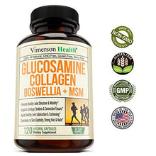 Load image into Gallery viewer, Glucosamine Sulfate Collagen Chondroitin Supplement with Boswellia, MSM, Bromelain, Quercetin and Methionine. Joint Support for Mobility. Aids Healthy Muscle, Cartilage, Bones, Hair, Skin and Nails
