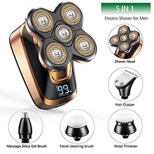 Load image into Gallery viewer, Head Shavers for Bald Men, CHLANT Bald Head Shavers for Men Cordless Rechargeable,Electric Shavers Wet&amp;Dry Waterproof 5 in 1 Rotary Shaver Electric Razor Grooming Kits with Hair Clippers Beard Trimmer
