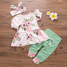 Load image into Gallery viewer, Newborn Baby Outfits Long Sleeve Striped Floral Shirt Dress T-Shirt Pants Headband Autumn Winter Newborn Infant Suit
