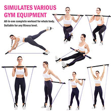 Load image into Gallery viewer, Viajero Pilates Bar Kit for Portable Home Gym Workout - 2 Latex Exercise Resistance Band - 3-Section Sticks - All-in-one Strength Weights Equipment for Body Fitness Squat Yoga with E-Book &amp; Video
