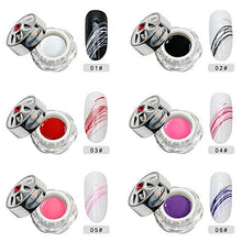 Load image into Gallery viewer, 12 Colors Spider Gel, Liner Gel Nail Polish Kit, Nail Painting Drawing Design, Spider Web Silk Line with Liner Brush Dotting Tool (5ml12)
