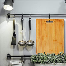 Load image into Gallery viewer, HHXRISE Bamboo Cutting Board With 3 Built-In Compartments And Juice Grooves - Kitchen Chopping Board for Meat (Butcher Block) Cheese and Vegetables (M 15.2x10.5'')
