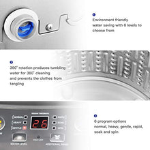 Load image into Gallery viewer, Portable Washing Machine Koswin Full-Automatic Portable Washer with 8 lbs Load Capacity 6 Washing Programs Up Drainage 1.0 Cu.ft Top Load LED Display White and Gray
