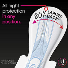 Load image into Gallery viewer, U by Kotex Security Maxi Feminine Pads with Wings, Extra Heavy Overnight Absorbency, Unscented, 48 Count (2 Packs of 24) (Packaging May Vary)
