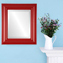 Load image into Gallery viewer, Rectangle Beveled Wall Mirror for Home Decor - Lancaster Style - Holiday Red - 17x21 Outside Dimensions
