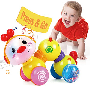 CubicFun Baby Toys 6 to 12 Months Tummy Time Toys Press and Go Baby Toys 12-18 Months Musical Light up Crawling Toys for Babies Infant 6-9-12 Months Baby Girl Boy Gifts 6 7 8 9 10 11 12 Months