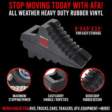 Load image into Gallery viewer, AFA Tooling - Set of 4 Wheel Chocks | Heavy Duty Rubber Wedge for Front and Back Tires | Quick Grip Ribbed Design, Ergonomic Carry Handles | Chock Block for Your Camper, Trailer, RV, Truck, Car or ATV
