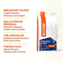Load image into Gallery viewer, French Kick Whole Bean Coffee, Dark Roast, 12 Oz, Bulletproof Keto Friendly 100% Arabica Coffee, Certified Clean Coffee, Rainforest Alliance, Sourced from Guatemala, Colombia &amp; Brazil
