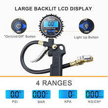 Load image into Gallery viewer, AstroAI Digital Tire Inflator with Pressure Gauge, 250 PSI Air Chuck and Compressor Accessories Heavy Duty with Rubber Hose and Quick Connect Coupler for 0.1 Display Resolution, Gifts for Men
