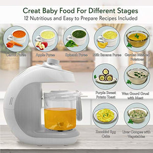 Digital Baby Food Maker Machine - 2-in-1 Steamer Cooker and Puree Blender Food Processor with Steam Timer - Steam Blend Organic Homemade Food for Newborn Babies, Infants, Toddlers - NutriChef PKBFB18