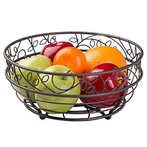 iDesign Twigz Wire Fruit Bowl Centerpiece for Kitchen and Dining Room Countertops, Tables, Buffets, Refrigerators, Bronze