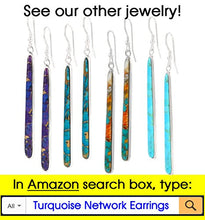 Load image into Gallery viewer, Turquoise Earrings in Sterling Silver &amp; Genuine Turquoise (2.5&quot; Long)
