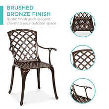 Load image into Gallery viewer, Best Choice Products 5-Piece All-Weather Outdoor Cast Aluminum Dining Set for Patio, Balcony, Lawn, Garden, Backyard w/ 4 Chairs, Umbrella Hole, Lattice Weave Design - Brown
