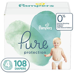 Diapers Size 4, 108 Count - Pampers Pure Protection Disposable Baby Diapers, Enormous Pack