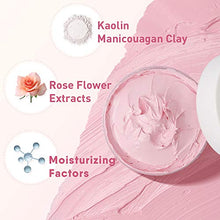 Load image into Gallery viewer, Rose Clay Facial Mask, with Kaolin Pink Clay, Niacinamide, Collagen, Hyaluronic Acid Moisturizing. Pores Minimizers, Blackhead Remover, 4.23 Oz

