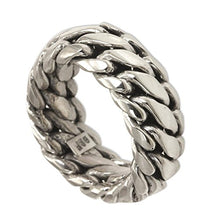 Load image into Gallery viewer, NOVICA .925 Sterling Silver Men's Braided Chain Band Ring, Sanca Kembang Python'
