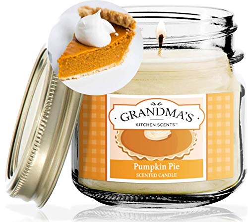 Pumpkin Pie Spice Scented Soy Candles | 8 oz Jar | Hand Made in The USA | Delicious Scent | Extra Clean Burning and Long-Lasting Soy Candle