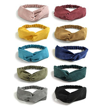 Load image into Gallery viewer, DRESHOW 10 Pack Boho Headbands for Women Vintage Cross Elastic Head Wrap Hair Accessories
