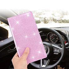 Load image into Gallery viewer, Car Registration and Insurance Holder, Vehicle Glove Box Car Organizer Men Women Wallet Accessories Case with Magnetic Shut for Cards, Essential Document, Driver License by Cacturism, Bling Pink
