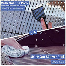 Load image into Gallery viewer, Begatter Skewers Holder, Stainless Steel Shish Kabob Rack for Grill, 14.8&quot; Long Barbecue BBQ Skewers Rack
