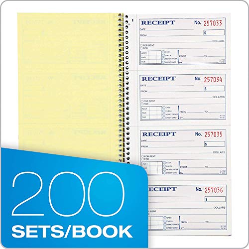 Load image into Gallery viewer, Adams Money and Rent Receipt Book, 2-Part Carbonless, 5-1/4" x 11", Spiral Bound, 200 Sets per Book, 4 Receipts per Page, Sold as 5 Pack, 1000 Sets Total (SC1152)