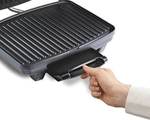 Load image into Gallery viewer, Hamilton Beach Panini Press, Sandwich Maker &amp; Electric Indoor Grill, Upright Storage, Nonstick Easy Clean Grids, Stainless Steel (25410)
