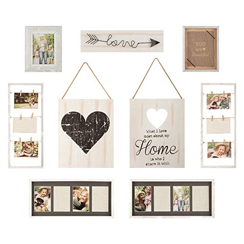 Gallery Perfect 17FW1938 Rustic Collage Gallery Wall Kit Picture Frame Set, Multi Size - 4