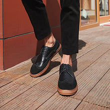 Load image into Gallery viewer, Men's Wingtip Brogue Oxfords Sneakers Genuine Leather Casual Dress Shoes Black Mens Footwear Size 10
