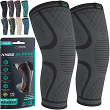 Load image into Gallery viewer, MODVEL Knee Braces for Knee Pain Women &amp; Men - 2 Pack Knee Brace for Knee Pain Set, Knee Brace Compression Sleeve, Knee Braces for Knee Pain Meniscus Tear, ACL &amp; Arthritis Pain Relief - Knee Sleeves

