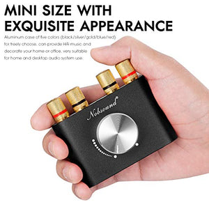 Nobsound Mini Bluetooth Power Amplifier; Stereo Hi-Fi Digital Amp 2.0 Channel 50W×2 with AUX/USB/Bluetooth Input; Wireless Audio Receiver; PC Sound Card with Power Supply (Black)
